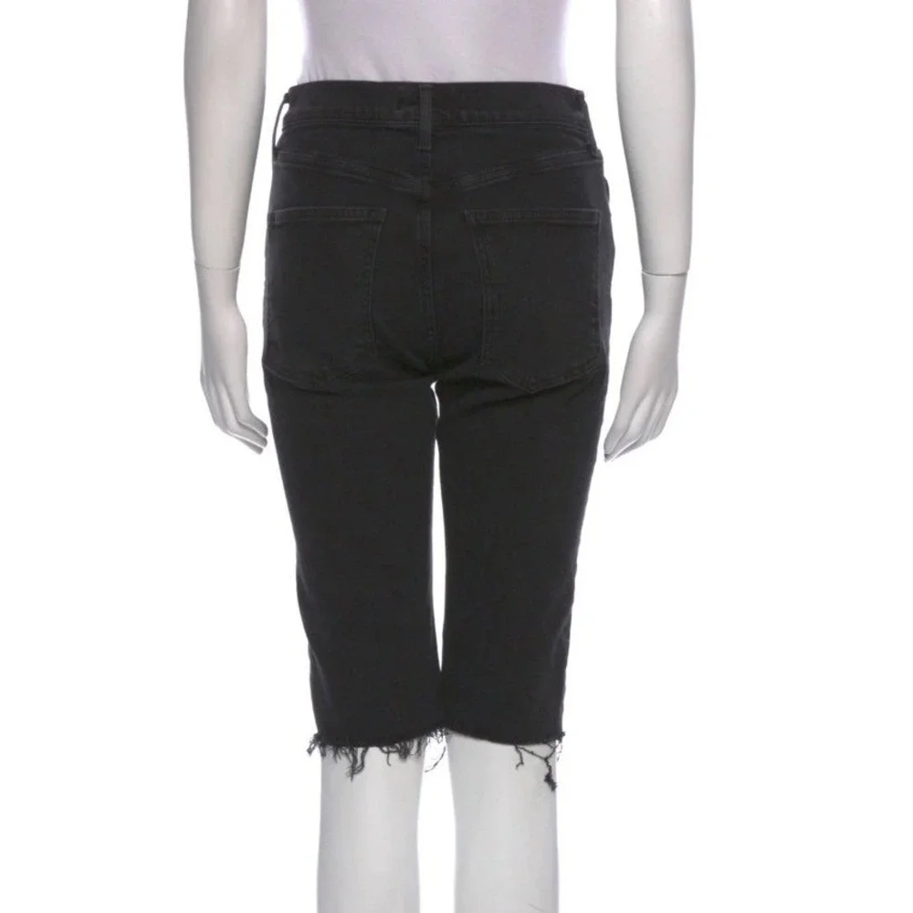 AGOLDE Carrie Stunner Leonie Hanne TikTok Retro Long Length Slim Shorts Black 25